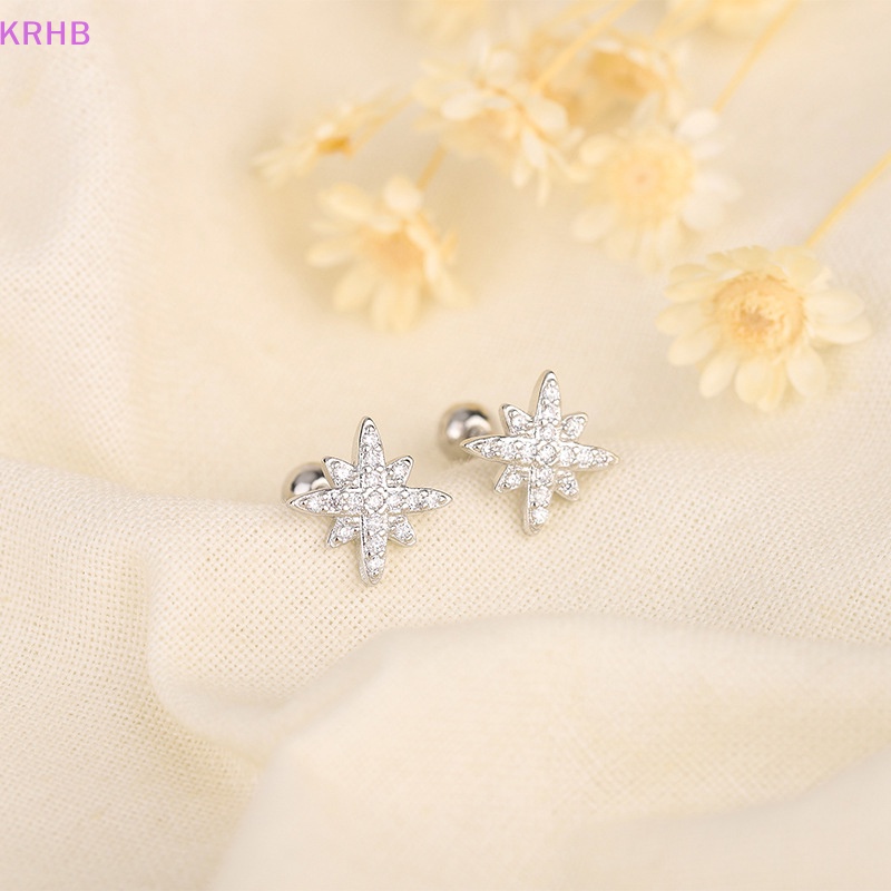 1 Đôi Khuyên Tai Dạng Xoắn Ốc Hình Ngôi Sao Đơn Giản Cho Nữ Mới