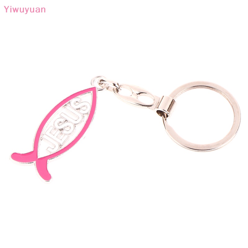 < Yiwuyuan > Móc Khóa Mặt Dây Chuyền Hình Cá Jesus Công Giáo Trang Trí Nhà Cửa Mới