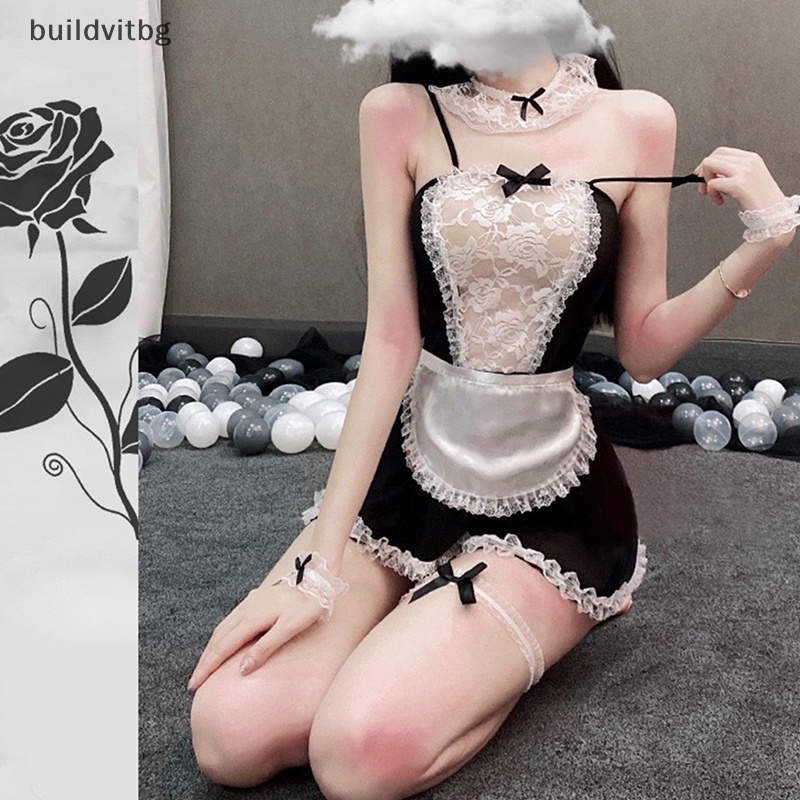 Bộ Đồ Hóa Trang Cô Hầu Gái Phối Ren Đính Nơ Quyến Rũ Dịp Halloween