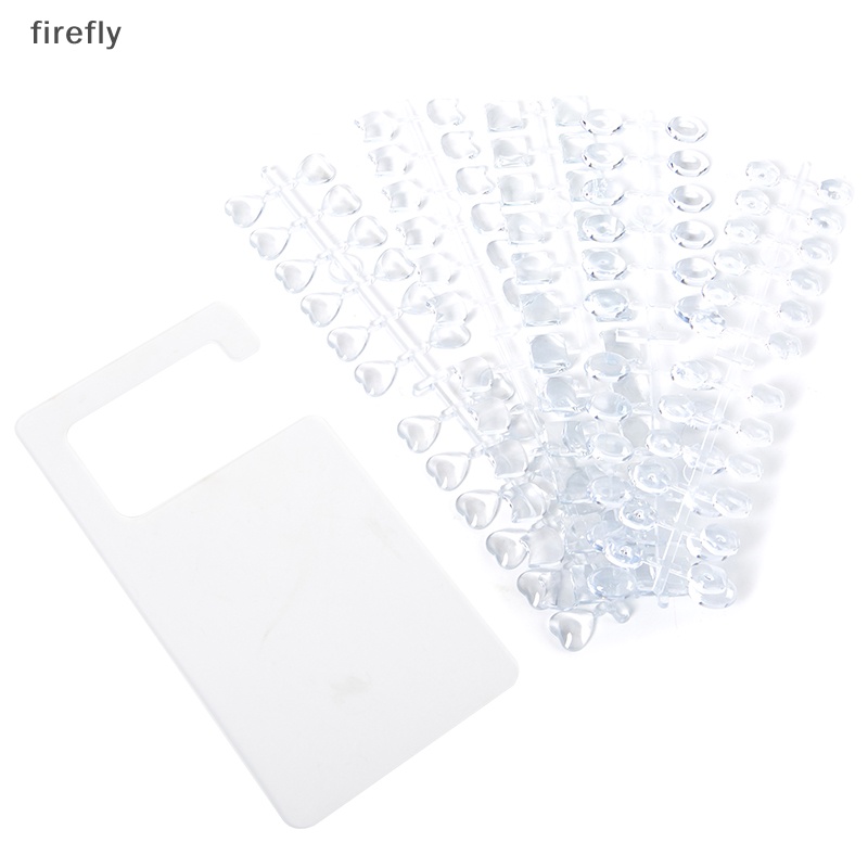 Thẻ Màu Trưng Bày Móng Tay Giả Hình Vuông / Oval / Trái Tim Bằng Acrylic Trong Suốt