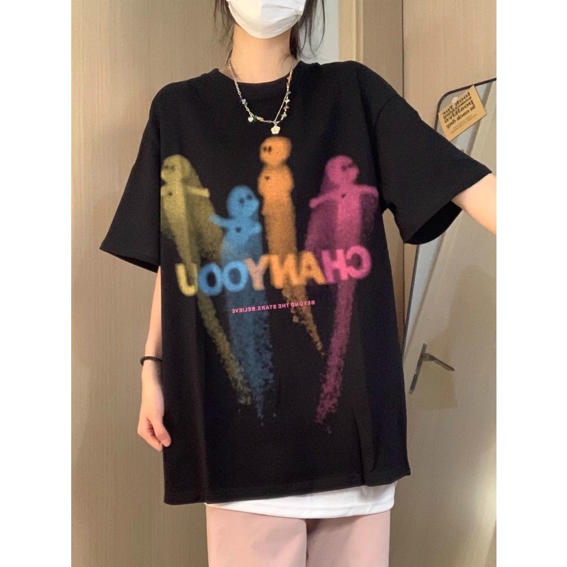 Áo Thun Tay Ngắn Dáng Rộng Chất Liệu 100% Cotton 250G Thời Trang Mùa Hè Cho Nữ