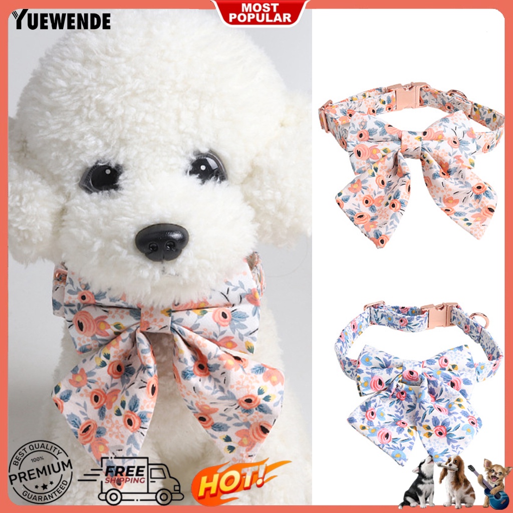 Vòng Cổ Thắt Nơ In Hoa Dễ Thương Cho Thú Cưng