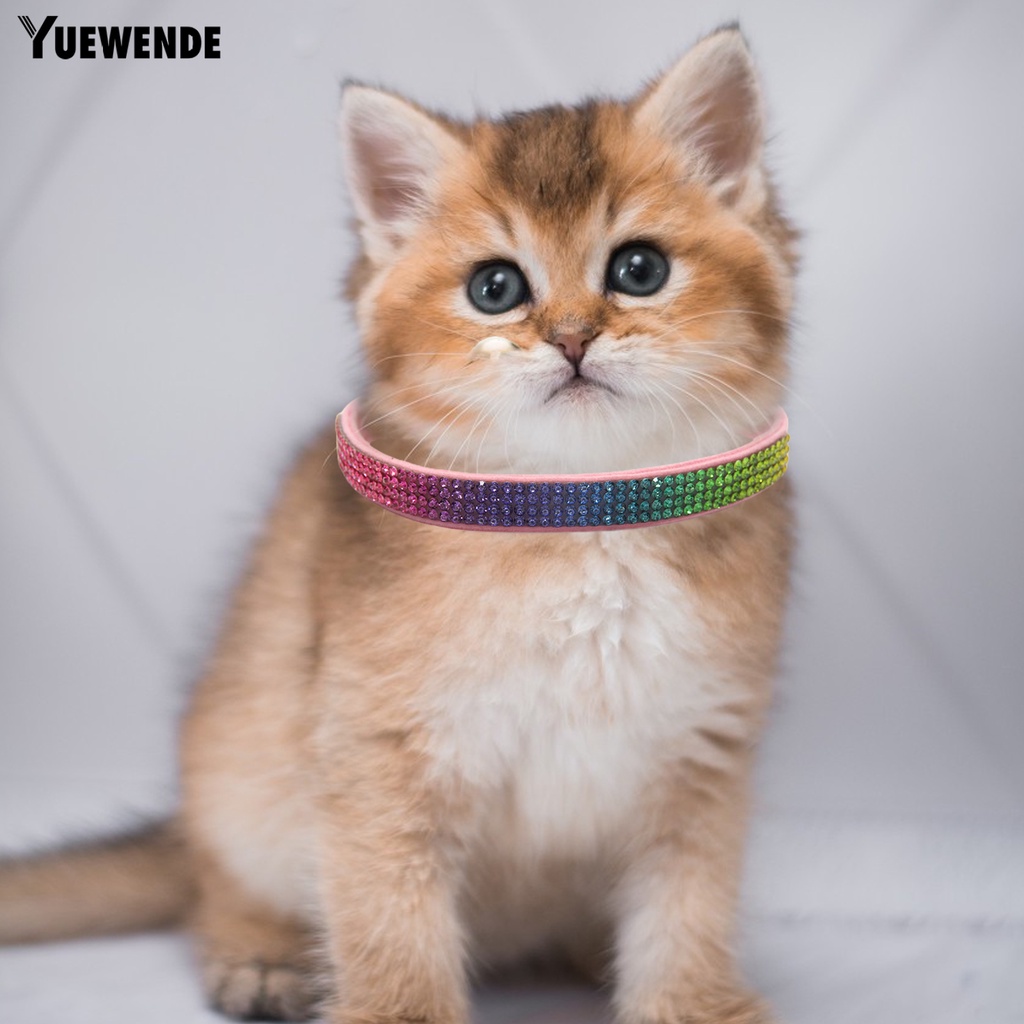 Yq.e Vòng Cổ Đính Đá Sáng Bóng Thoải Mái Có Thể Điều Chỉnh Dành Cho Mèo Cưng