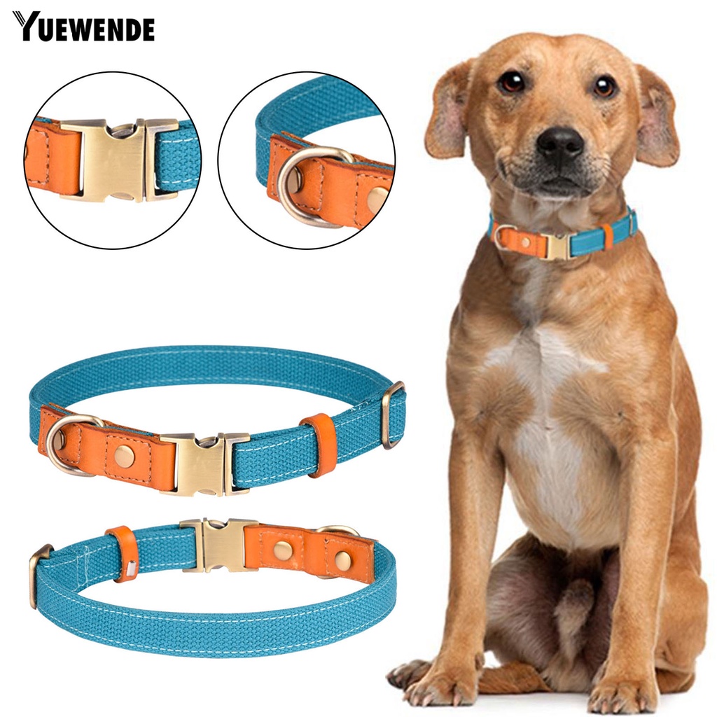 Vòng Cổ YQ.E Bằng Da Bò Polyester Khâu Chắc Chắn An Toàn Dành Cho Cún Cưng