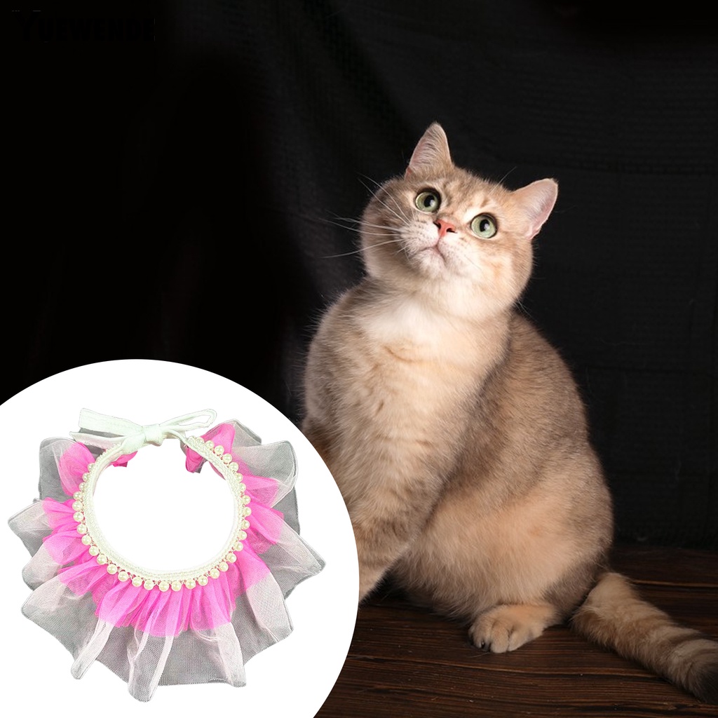 Yq.e Yếm Cổ Phối Ren Đính Ngọc Trai Nhân Tạo Phong Cách Công Chúa Ngọt Ngào Dành Cho Cún Cưng Airtag