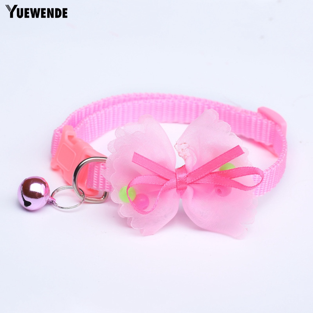 Yq.e Vòng Cổ Thắt Nơ Màu Trơn Dễ Thương Tinh Tế Có Chuông Dành Cho Cún Cưng / Mèo Cưng Trong Lễ Hội