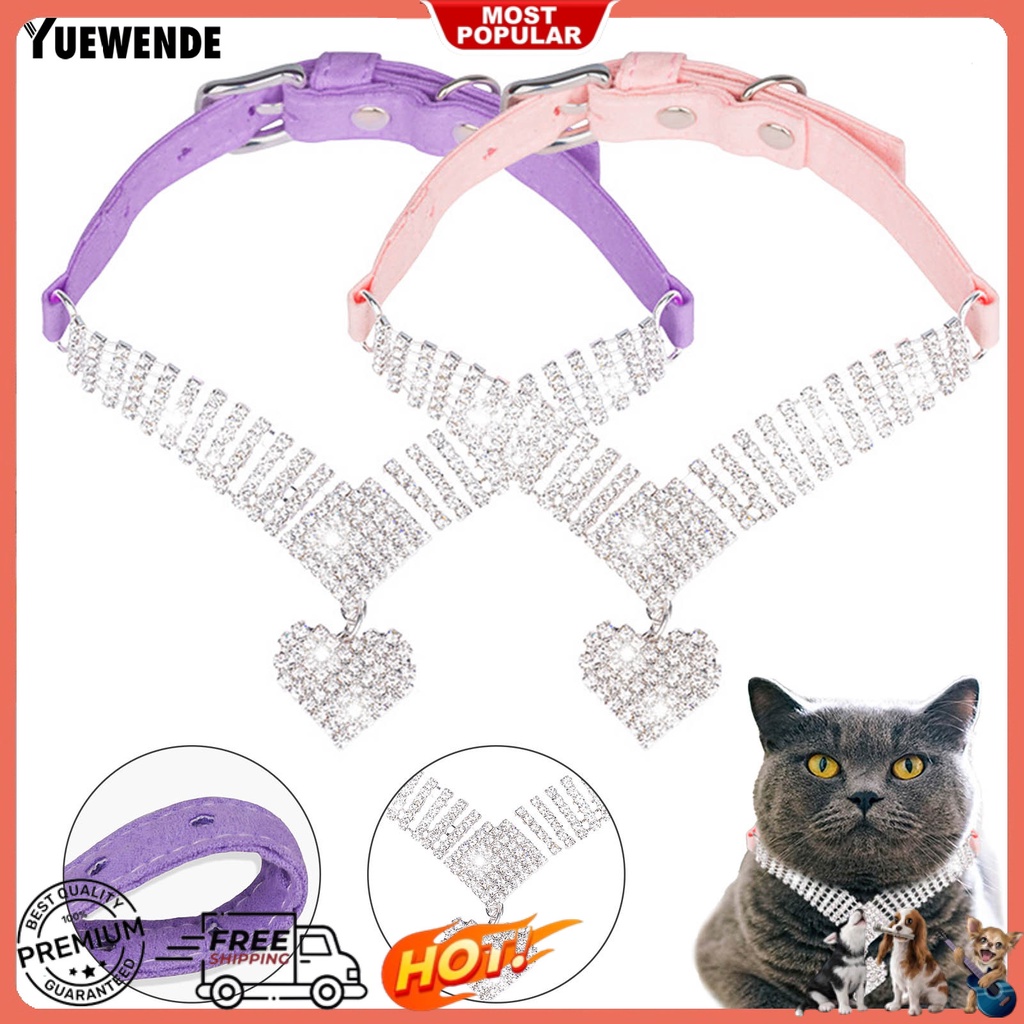 Vòng Cổ Hình Trái Tim Đính Đá Sang Trọng Cho Thú Cưng