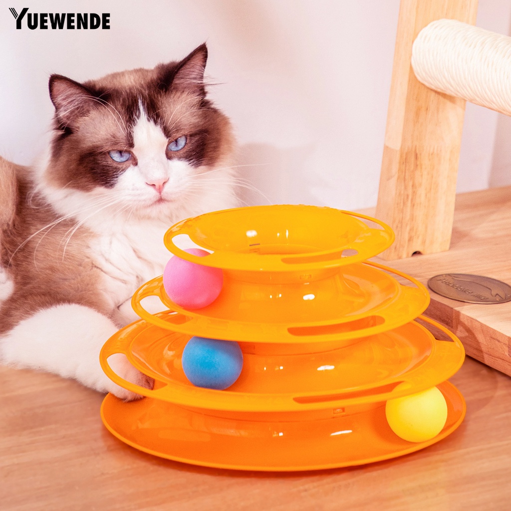 Đồ Chơi Đĩa Sáng Tạo Tích Hợp Bóng Cào Móng Chống Cắn Giảm Căng Thẳng Cho Mèo Cưng