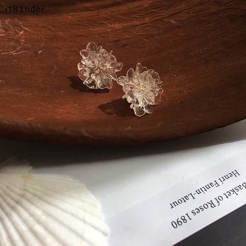 Rt 1 Đôi Bông Tai Hình Hoa Bằng Resin Thời Trang Dự Tiệc Cưới Cho Nữ