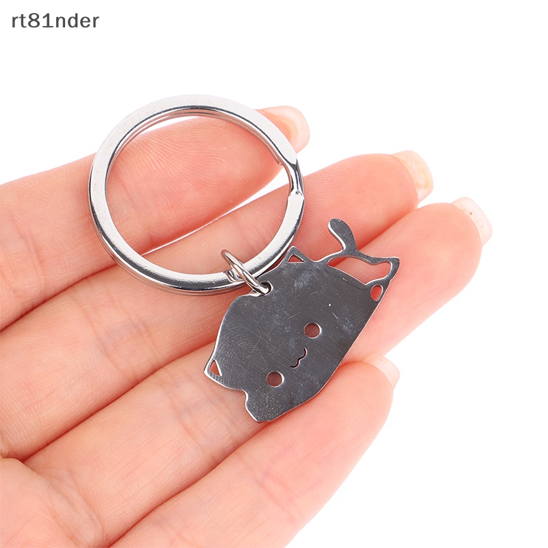 Rt Móc Khóa Hình Mèo Bằng Thép Không Gỉ Dễ Thương Trang Trí Túi Xách