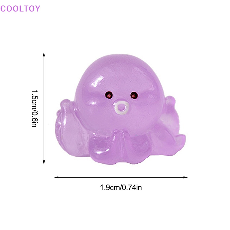 Bộ 2 Tượng Bạch Tuộc Hoạt Hình Phát Sáng Dùng Trang Trí Tiểu Cảnh