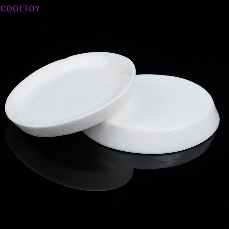 Set 4 Đĩa Tròn Mini Màu Trắng Trang Trí Nhà Búp Bê 1: 12