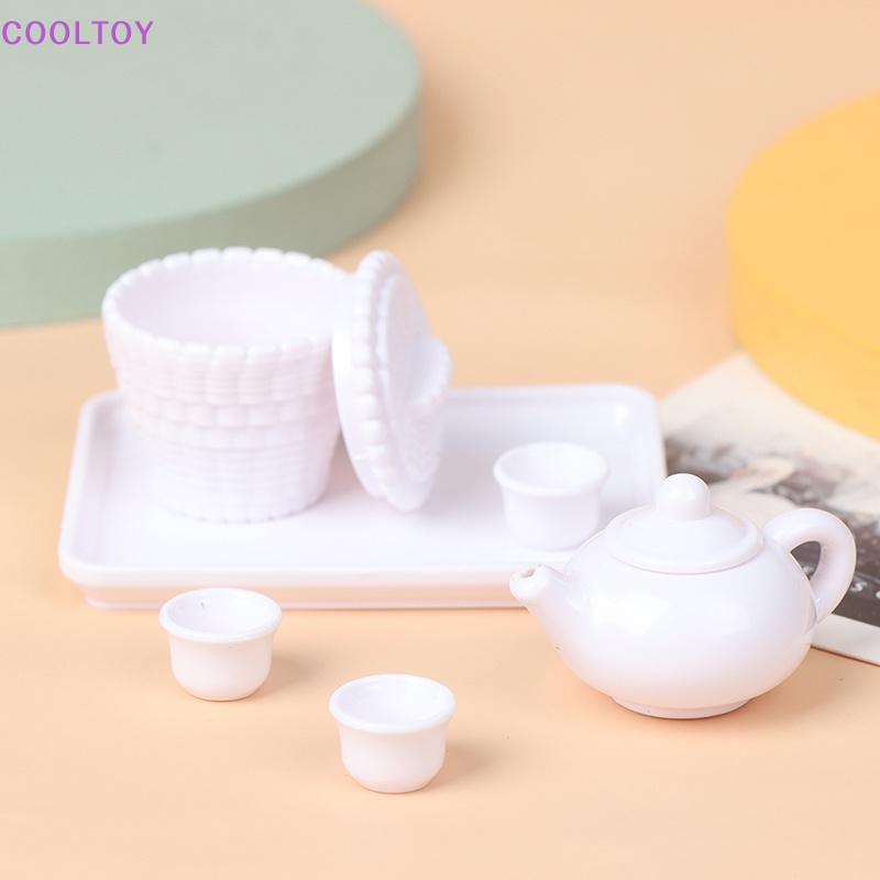 Set 6 Cốc Và Nồi Mini Tỉ Lệ 1: 12 Xinh Xắn Dùng Để Trang Trí Nhà Búp Bê