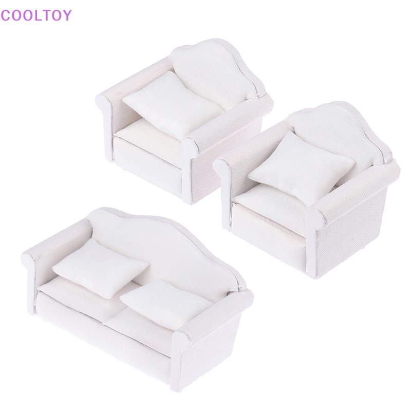 Bộ Ghế Sofa Màu Trắng Tỉ Lệ 1: 12 Trang Trí Nhà Búp Bê