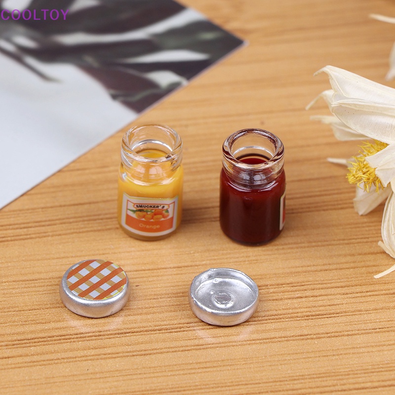 Cooltoy Set 2 Mô Hình Nước Sốt Dâu Tây mini Tỉ Lệ 1: 12 Trang Trí Nhà Búp Bê