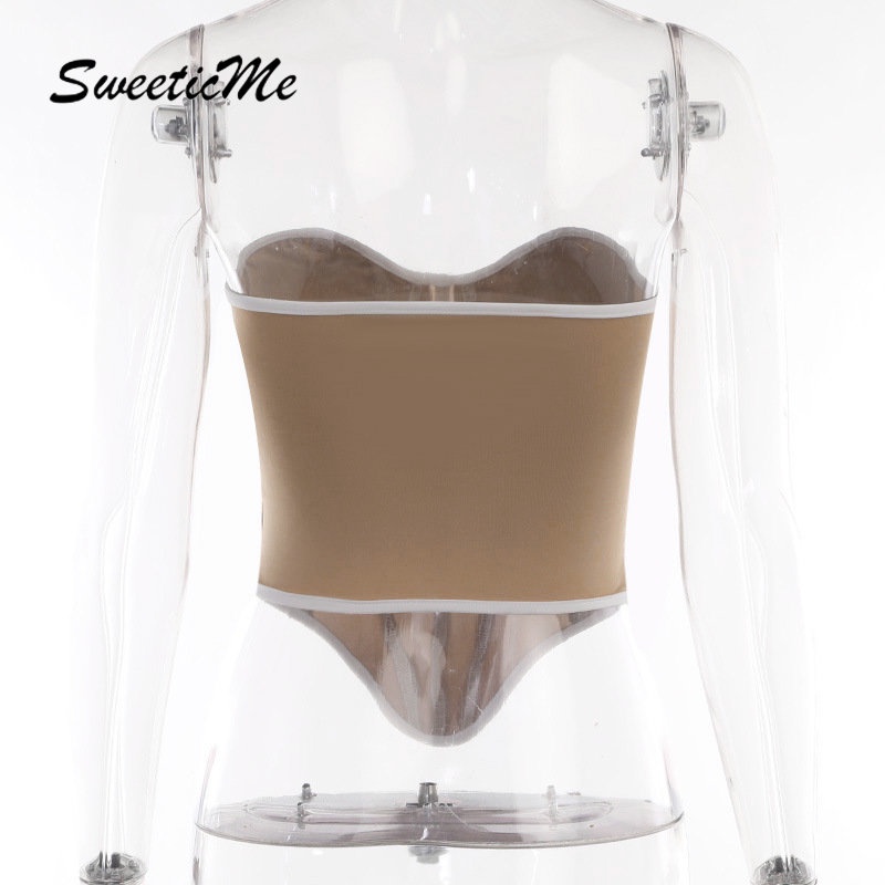 Áo Ống Ôm Hở Lưng Phối Màu Tương Phản Thời Trang Mới 2023 Cho Nữ