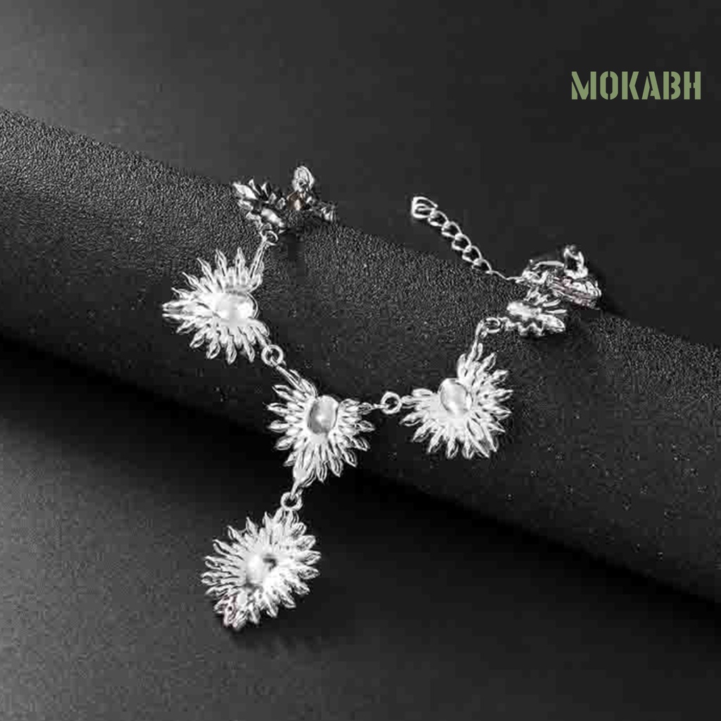 1 Bộ Vòng cổ Và Bông Tai Hình Hoa Hướng Dương Đính Pha Lê Giả Lấp Lánh Thời Trang Cho Cô Dâu