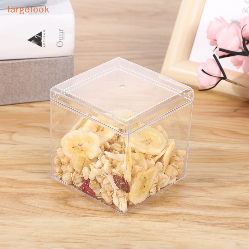 1 Hộp Đựng Quà Hình Vuông Cỡ Nhỏ Bằng Nhựa Trong Suốt Kèm Nắp Đậy Tiện Dụng