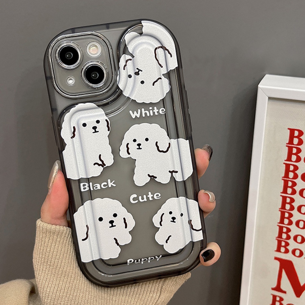 Ốp Điện Thoại TPU Mềm Chống Sốc In Hình Chú Cún Hoạt Hình Dễ Thương Cho IPhone 11 14 13 12 Pro Max XR XS Max 7 8 Plus SE