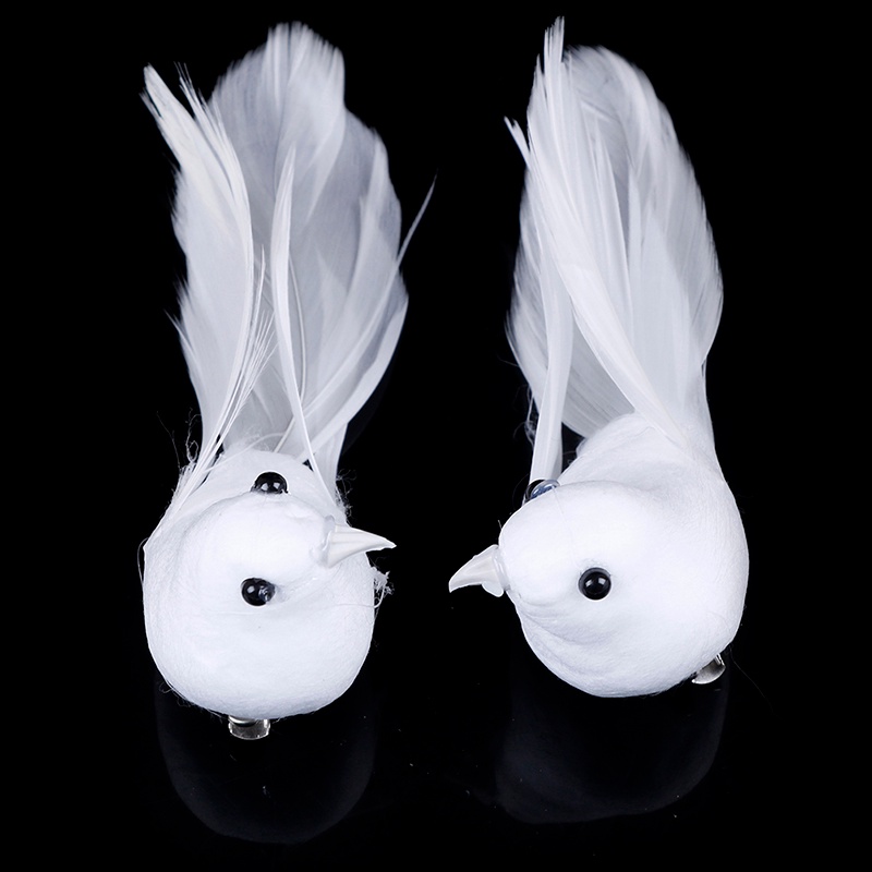 Set 2 Chú Chim Nhân Tạo Gắn Lông Vũ Trang Trí Thời Trang ifashion365