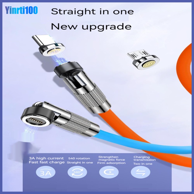 Cáp Sạc Nhanh Yinrti 120W 6A 180 Độ Type c / android Cho Xiaomi Huawei