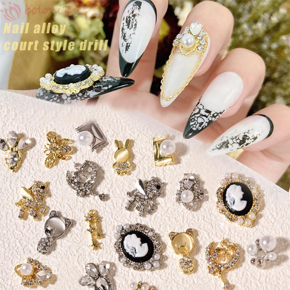 Bộ 2 Đá Quý Nhân Tạo Phụ Kiện Trang Trí Móng Tay Nghệ Thuật Hình Gấu 3D