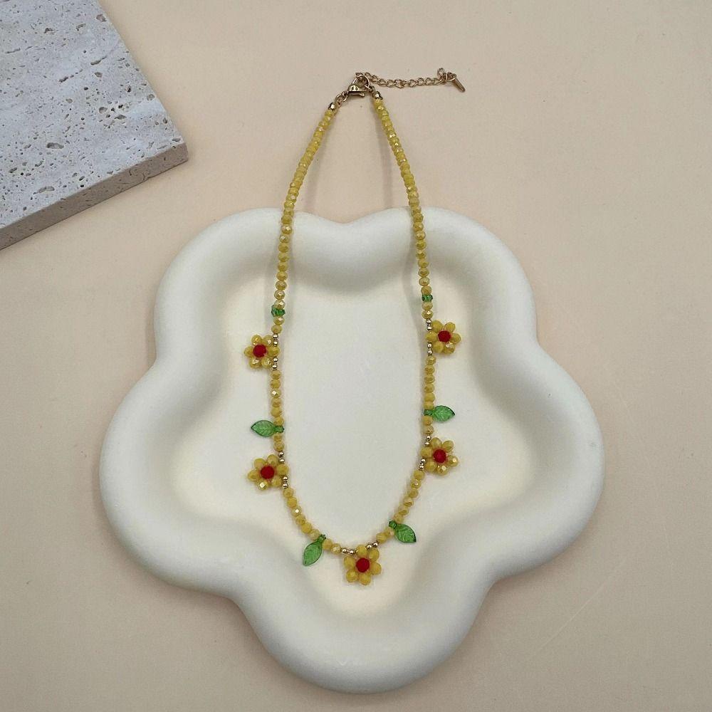 Vòng Cổ Choker Y2K Mặt Hoa Lá Phong Cách Bohemian Hàn Quốc Dành Cho Nữ