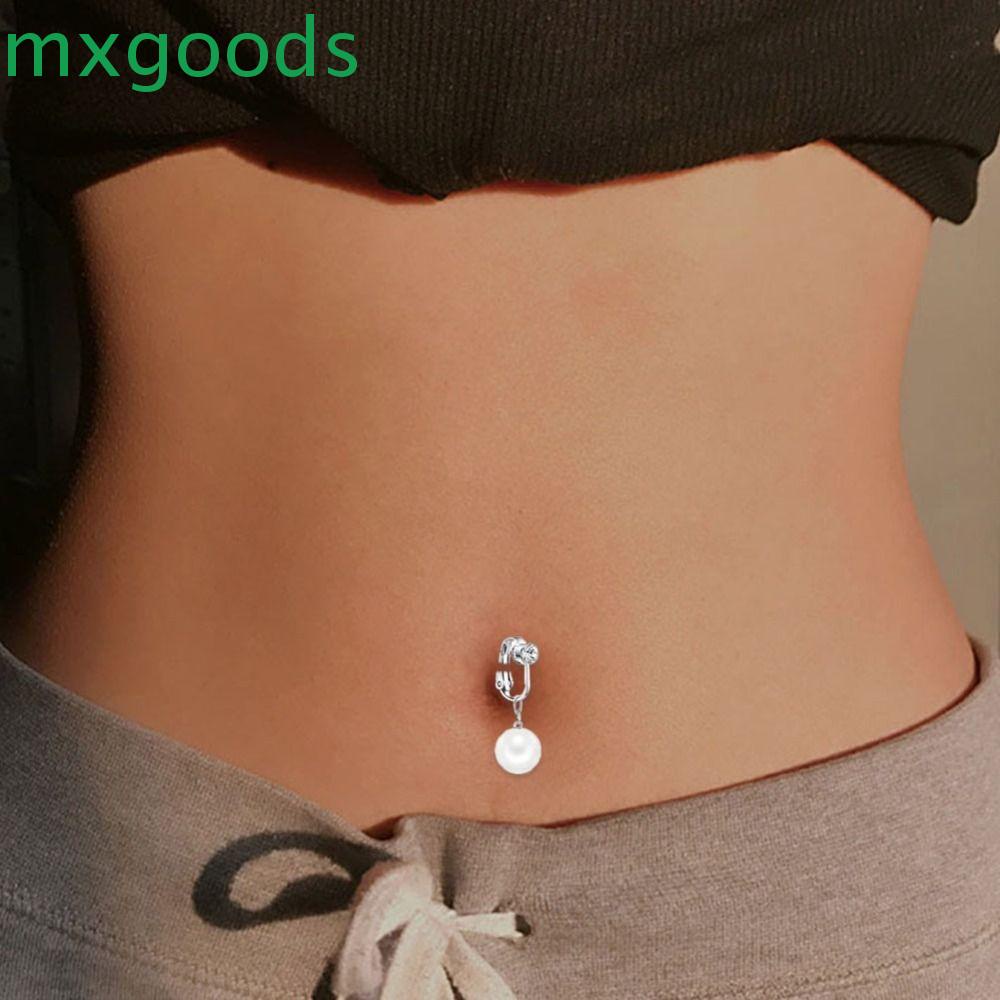 Khuyên Rốn Đính Đá Đơn Giản Thời Trang Cho Nữ|Khuyên Rốn Giả Xỏ Rốn