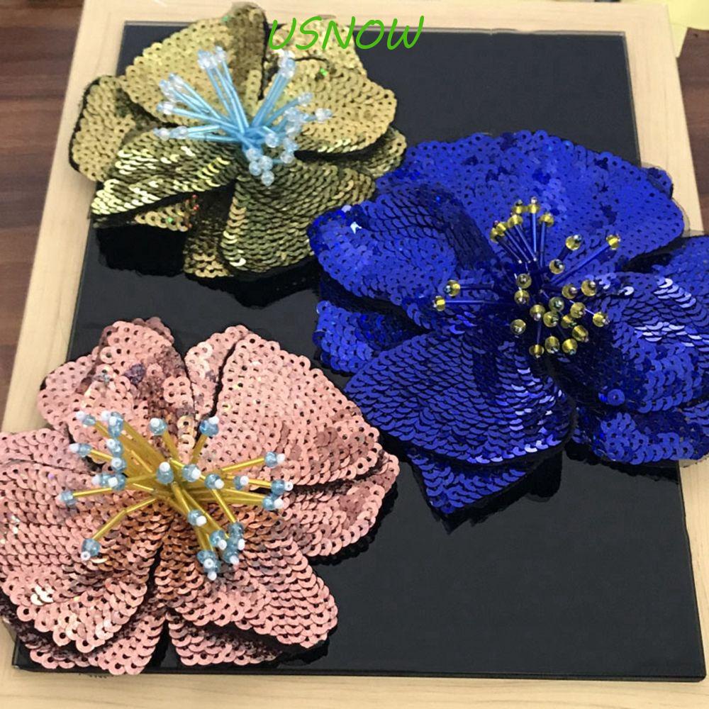 1 Miếng Vá Trang Trí Quần Áo Hình Hoa Đính Kim Sa Lấp Lánh