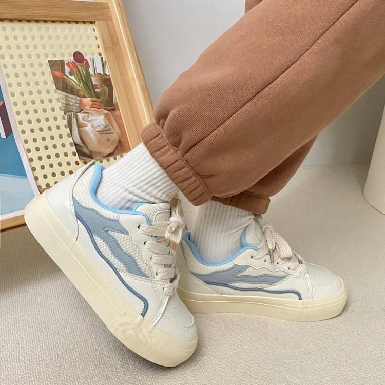 Giày Thể Thao Da Đế Bằng Phong Cách Retro Thời Trang Xuân Thu Cho Nữ