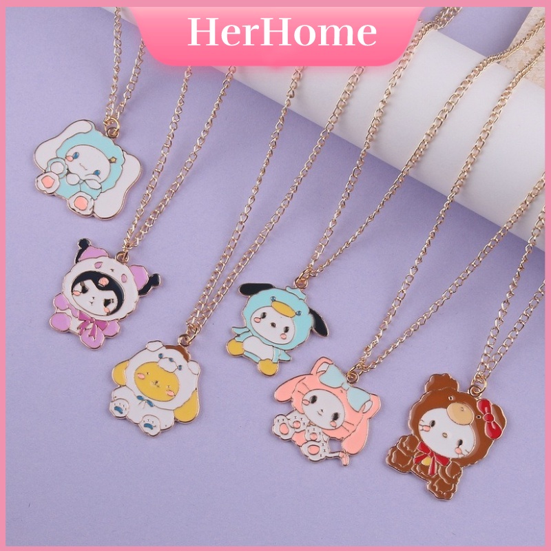 SANRIO Vòng cổ Mặt Hình Cinnamoroll Kuromi Dễ Thương H0193