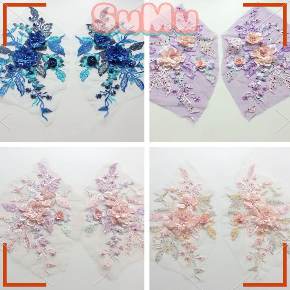 1 Cặp Miếng Vá Quần Áo Thêu Hoa Dành Cho Tiệc Cưới DIY