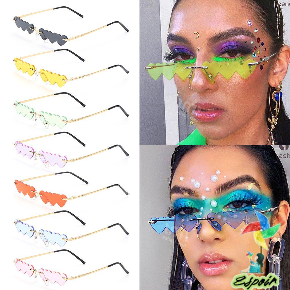 ESPO Kính Mát Hình Trái Tim Không Vành Phong Cách Vintage