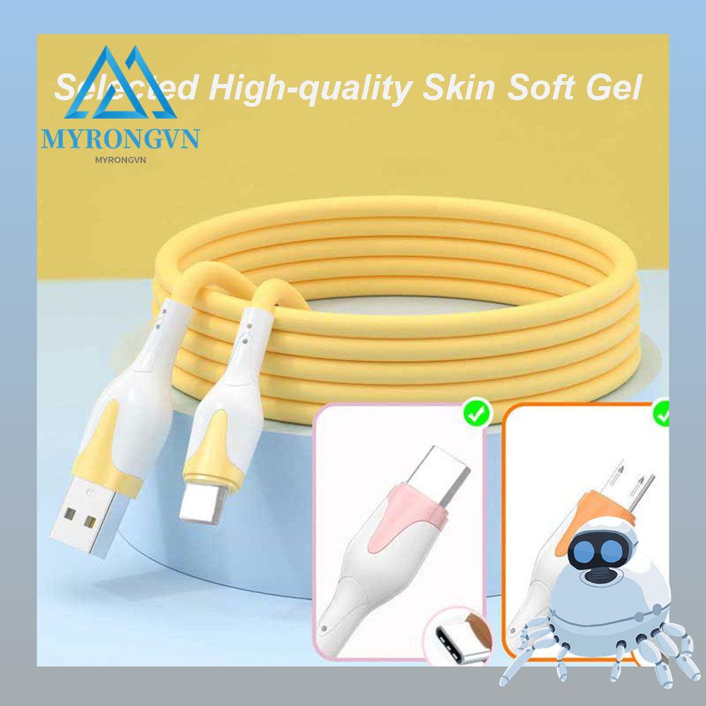 Dây Cáp Sạc Và Truyền Dữ Liệu Dạng Lỏng Hai Màu Mềm Mại Dành Cho Điện Thoại Android