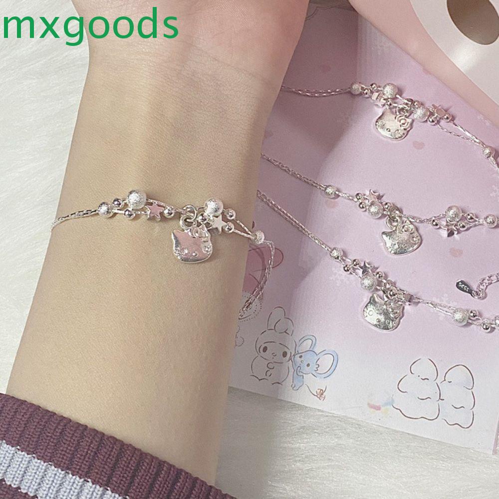 Vòng Tay Chuỗi Hạt Mặt Mèo Kitty Kuromi Melody Cún Cinnamon Thắt Nơ Dễ Thương Cho Bạn Gái