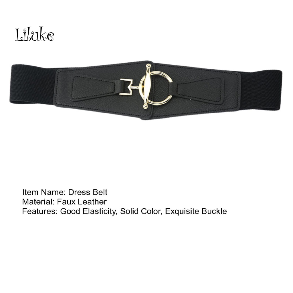 Thắt Lưng Nữ Giả Da Bản Rộng Co Giãn Màu Trơn Thời Trang