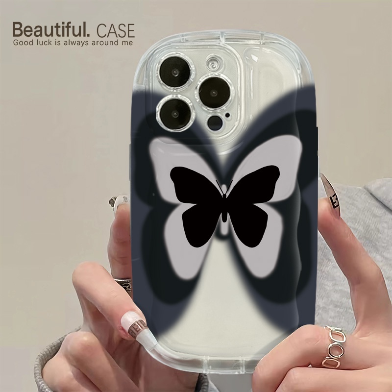 Ốp Điện Thoại Silicone Trong Suốt Chống Sốc In Hình Bướm Cho IPhone 14 13 12 11 Pro Max 7 + 8 Plus XS X XR