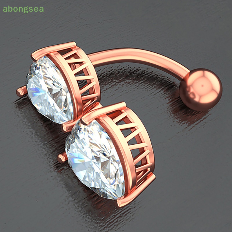 Khuyên Rốn Đính Đá Zircon Hình Trái Tim Thời Trang Cho Nữ