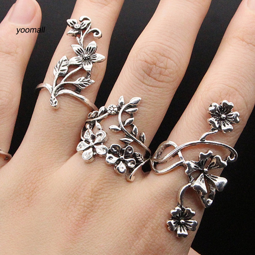 Set 4 Nhẫn Đeo Khớp Ngón Tay Phong Cách Trung Hoa Cổ Điển Dành Cho Nữ