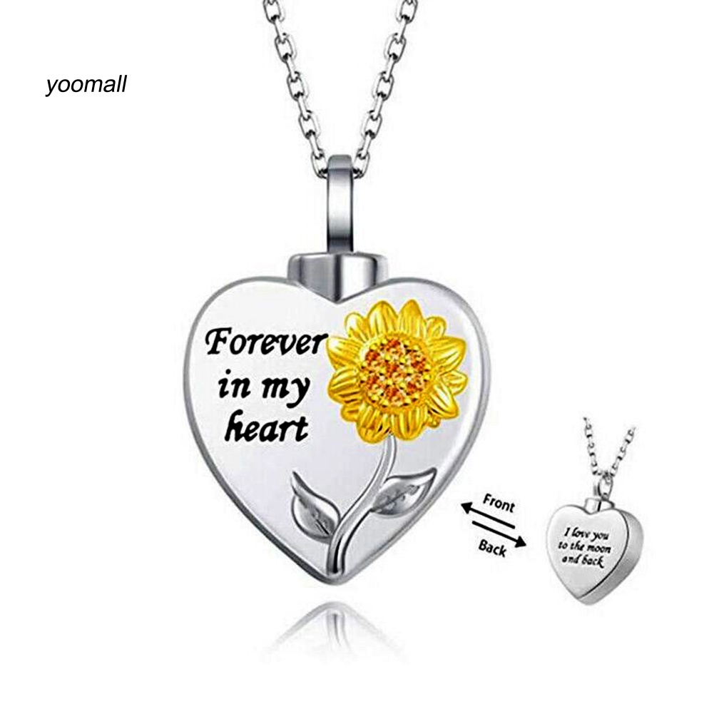 Vòng cổ Mặt Trái Tim Khắc Chữ Forever in My Heart Thời Trang Cho Nam Và Nữ