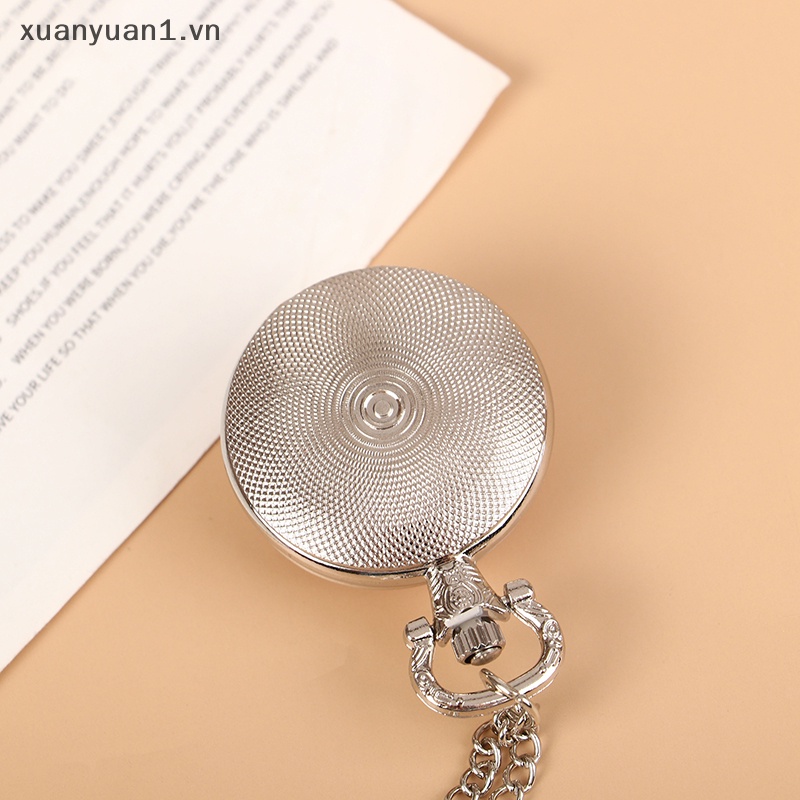 Xuan Vòng Cổ Nắp Lật Mặt Đồng Hồ Cabochon Cá Tính