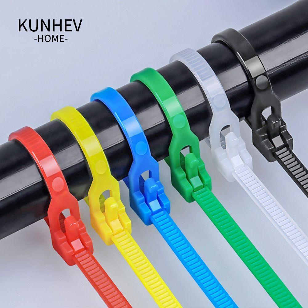 KUNHEV Set 100 Dây Nhựa Buộc Dây Cáp Khóa Kéo Chuyên Dụng