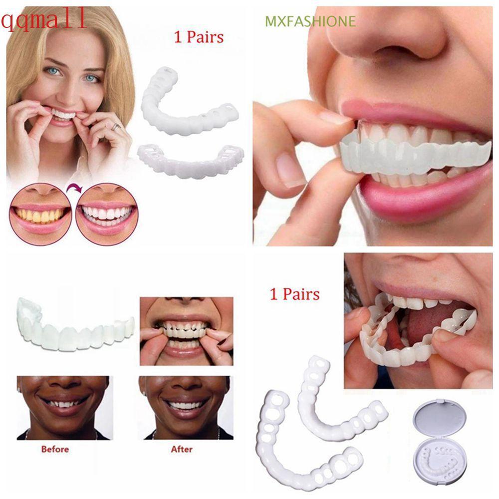 Qqmall Vỏ Bọc Răng Giả Hình Mặt Cười Thoải Mái Vừa Vặn