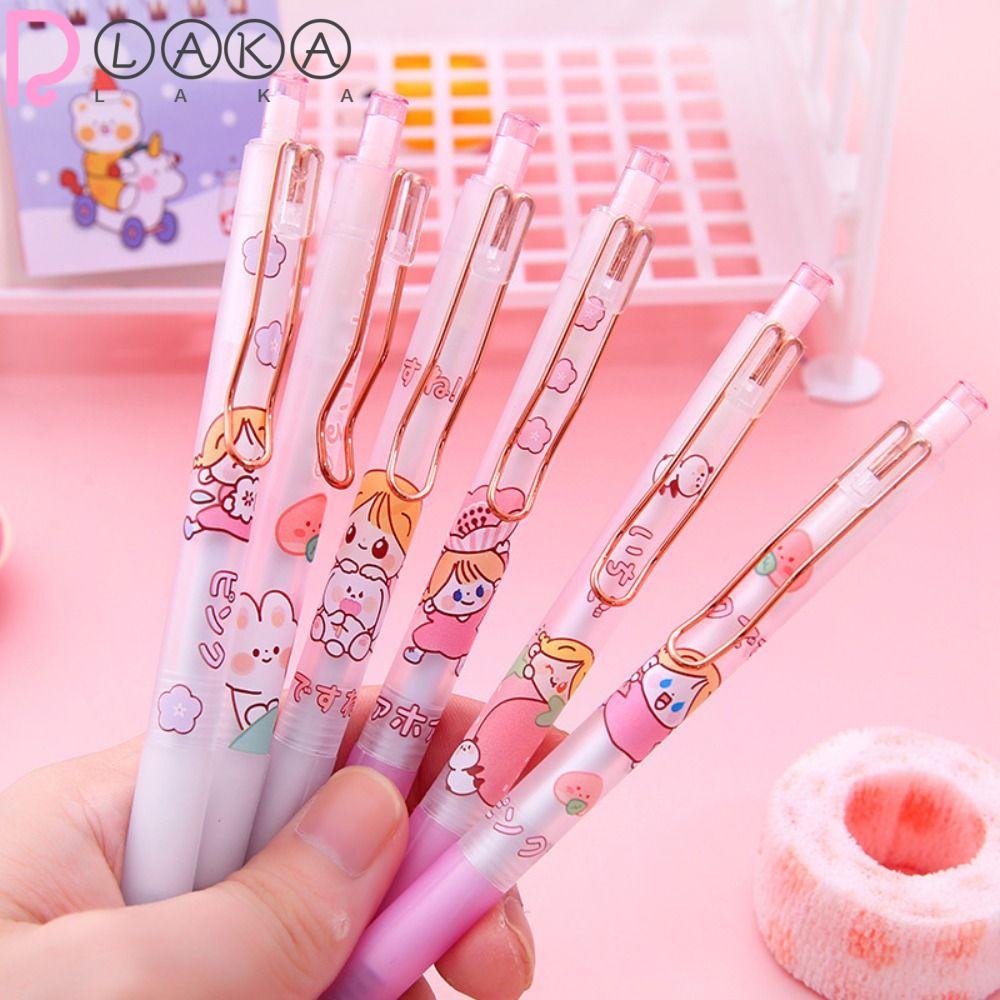 Set 6 Bút Mực Đen Họa Tiết Hoạt Hình Dễ Thương