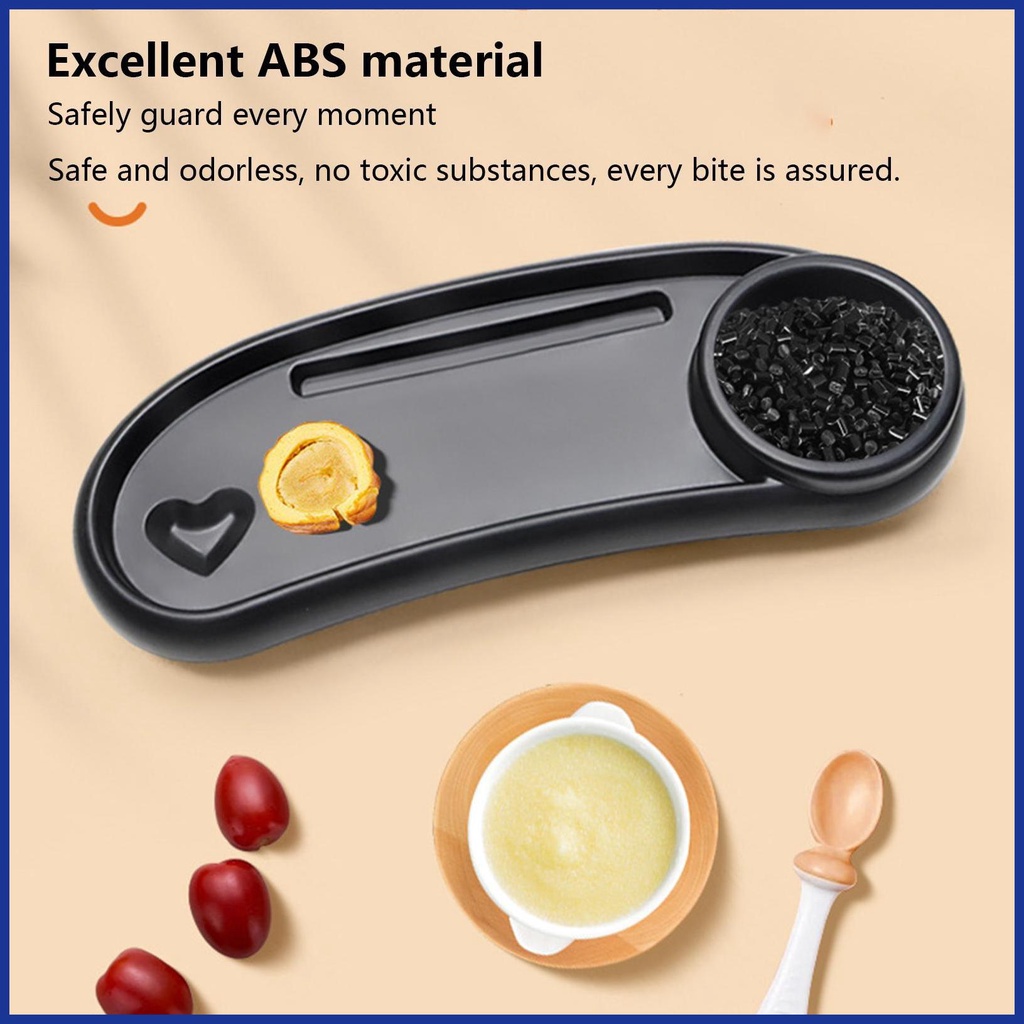 Khay Đựng Đồ Ăn Vặt 3 Trong 1 Màu Đen Chống Trượt Có Thể Tháo Rời Xoay 360 Độ Gắn Xe Đẩy Em Bé