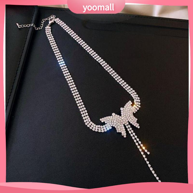 Vòng cổ Tua Rua Hình Bướm Đính Kim Cương Giả Sang Trọng