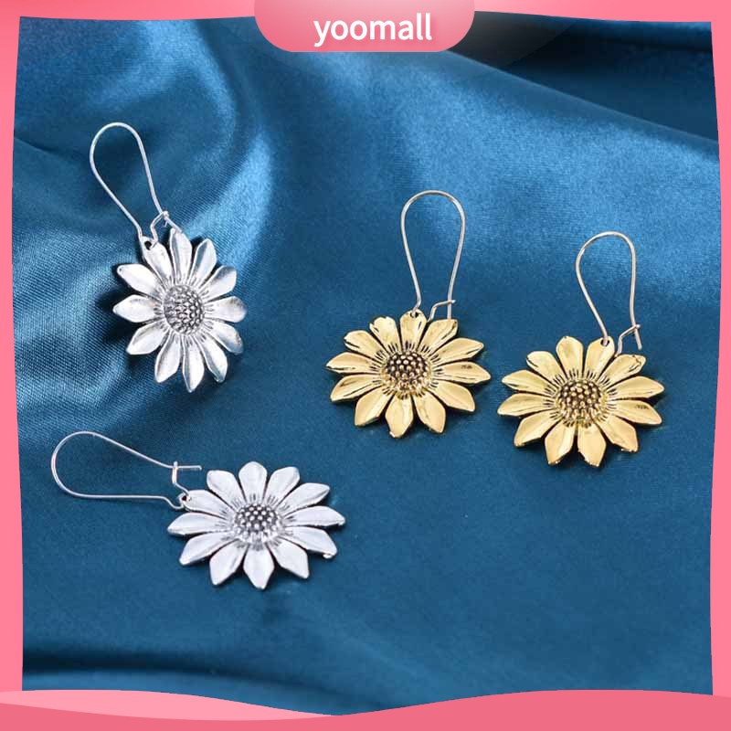 [YM] Bông Tai Hoa Hướng Dương Ba Chiều Phong Cách Bohemian Cổ Điển Mới