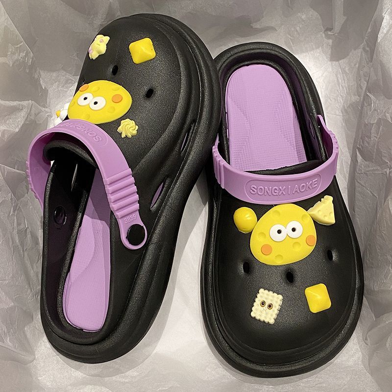 🌟Mới 2023🌟sandal nữ  dép chống trượt đáy dày xuyên thấu  họa tiết hoạt hình thời trang 2023 bánh mì dép  AA6462