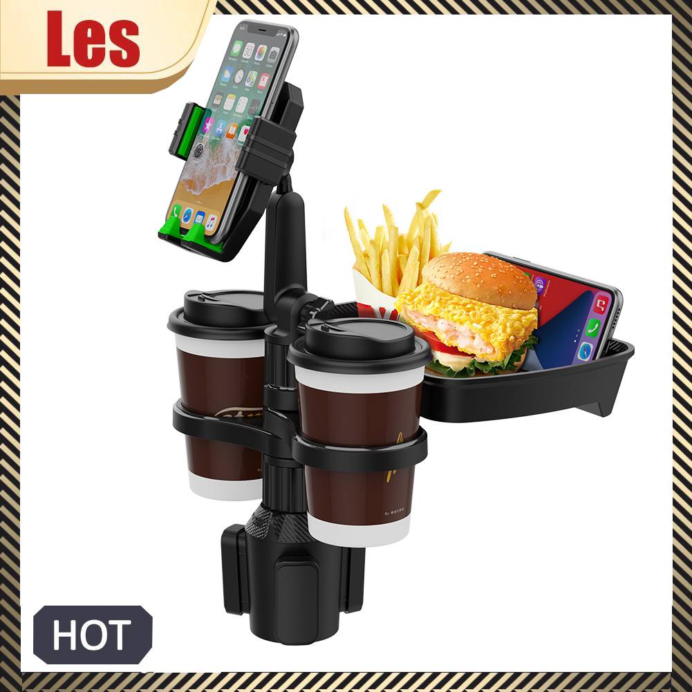 Giá Đỡ Điện Thoại / Cốc Nước 4 Trong 1 Xoay 360 Độ Tiện Dụng Cho Xe Hơi