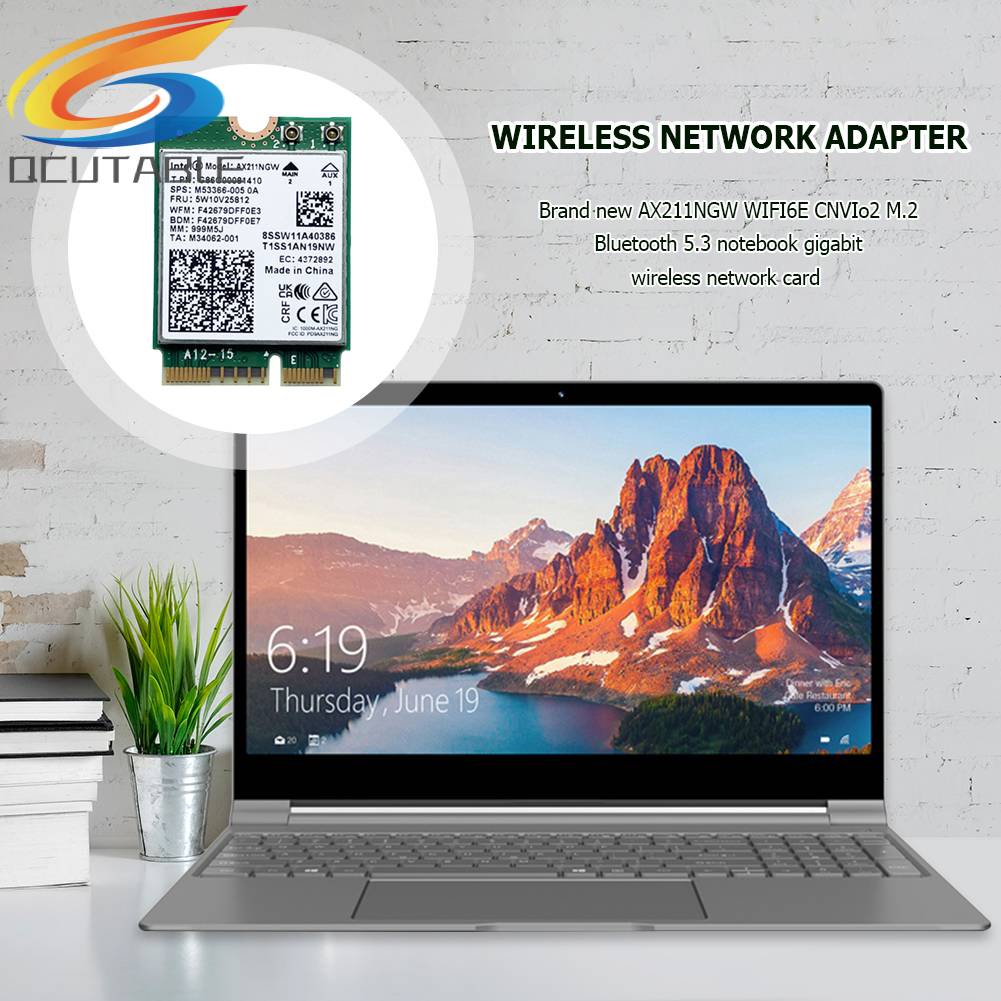 Thẻ Mạng Không Dây 2.4GHz / 5GHz WIFI6E Băng Tần Kép 3000Mbps Cho Laptop